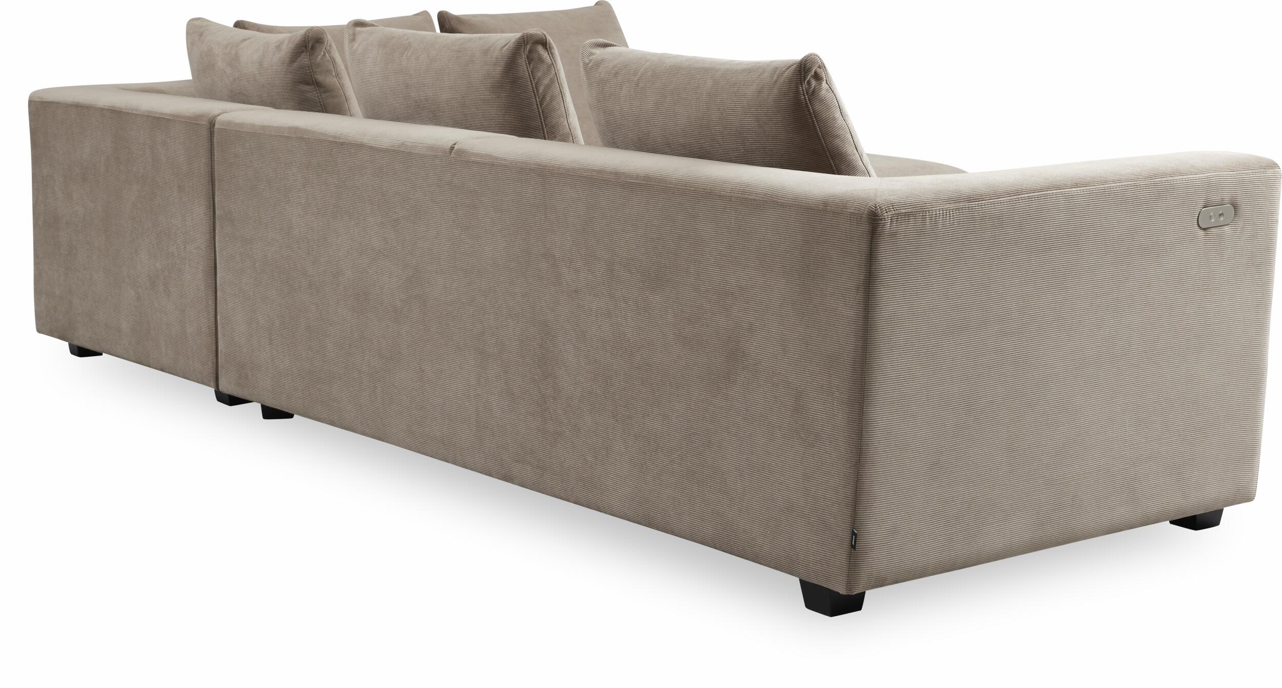 Solaro högervänd hörnsoffa med puffavslutning 