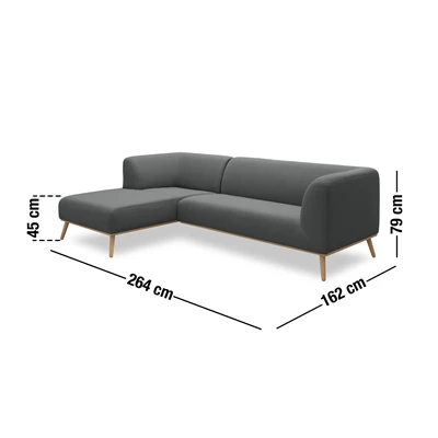 Land vänstervänd soffa med schäslong